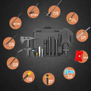 Kit de Supervivencia Multifuncional Personalizado para Exteriores con Pala, Hacha, Linterna y Herramientas de Emergencia para Camping y Rescate, Aluminio Gris - Product Image 1