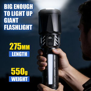 FX-900 Zoom Flashlight <b>LED</b> <b>Rechargeable</b> Waterproof Outdoor Portable USB Side <b>Light</b> Long Shot - Product Image 2