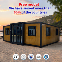 Maison modulaire préfabriquée portable prête à l'emploi de 20, 30 et 40 pieds avec salle de bain complète, maison conteneur extensible préfabriquée à vendre