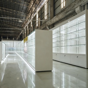 خزانة عرض خشبية بيضاء مخصصة لتخزين السجائر مع رف تخزين التبغ - Product Image 6