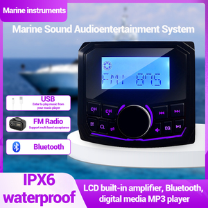 Radio Estéreo Marino SIMSHAM <span class=keywords><strong>de</strong></span> Alta Potencia 4X50W, Color Negro, para Yate, Vehículo Todoterreno, Autobús Turístico, con USB y AUX, Producto Chino - Product Image 5