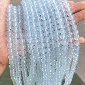 Perles rondes en calcédoine <span class=keywords><strong>bleu</strong></span> <span class=keywords><strong>clair</strong></span> de Jingde, perles de pierres précieuses <span class=keywords><strong>bleu</strong></span> glace, accessoires de bijoux DIY, vente en gros de perles - Product Image 3