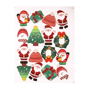 Holographic Laser Children's Christmas Die Cut Stickers Gift Decoration for Gift Bag Labels