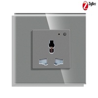 Bingoelec Zigbee Smart Life 16 Ampere Glas-Panel Universalsteckdose mit RF433 Fernbedienungsfunktion Kleiner Knopf