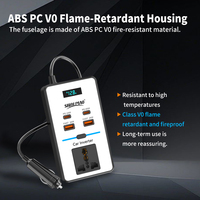 Convertisseur de courant pour voiture 200W DC vers AC 12V vers 220V avec affichage numérique et charge rapide intelligente USB 3.1A pour le camping et les voyages en voiture