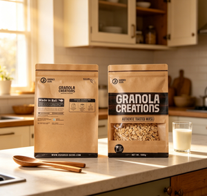 Kemasan Makanan Kantong Kopi Custom 250g 500g 1kg Pabrik Kantong Kopi Kraft Ziplock Datar Berjendela Dapat Didaur Ulang - Product Image 2