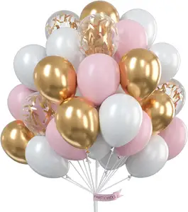 Ballon en latex confettis coeur étoile personnalisé TS 12 pouces ballons en latex confettis coeur étoile argent or rose