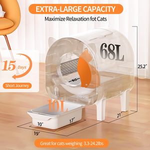 Bac à litière pour chat robotisé, Katzentoilette, ouverture supérieure, XXL, faible bruit, bac à litière électrique pour chat, utilisation en intérieur - Product Image 3