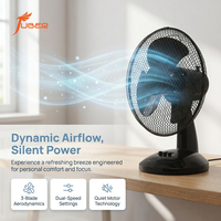 Petit ventilateur de table mécanique léger de 9 pouces pour dortoir d'étudiant, bureau, poste de travail, vente en gros