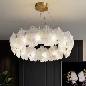 Lustre de plafond moderne nordique de luxe, luminaire suspendu pour intérieur, salon, salle à manger, design floral, <span class=keywords><strong>pissenlit</strong></span>, lampe suspendue en verre - Product Image 1