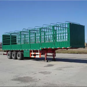 Vendre à bas prix pour le transport de bovins et de moutons clôture latérale remorque prix usine 30 tonnes clôture remorque fermée