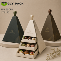 Großhandel: Luxuriöse, individuell bedruckte Pyramidenbox aus Karton für Kuchen, Desserts, Servierplatten, zum Mitnehmen und als Geschenkverpackung