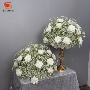 SMOOTH OEM ODM Arreglo Floral Natural en Forma de Bola, Centro de Mesa para Boda con Rosas Azules, Bolas de Flores Artificiales con Hojas Verdes - Product Image 4
