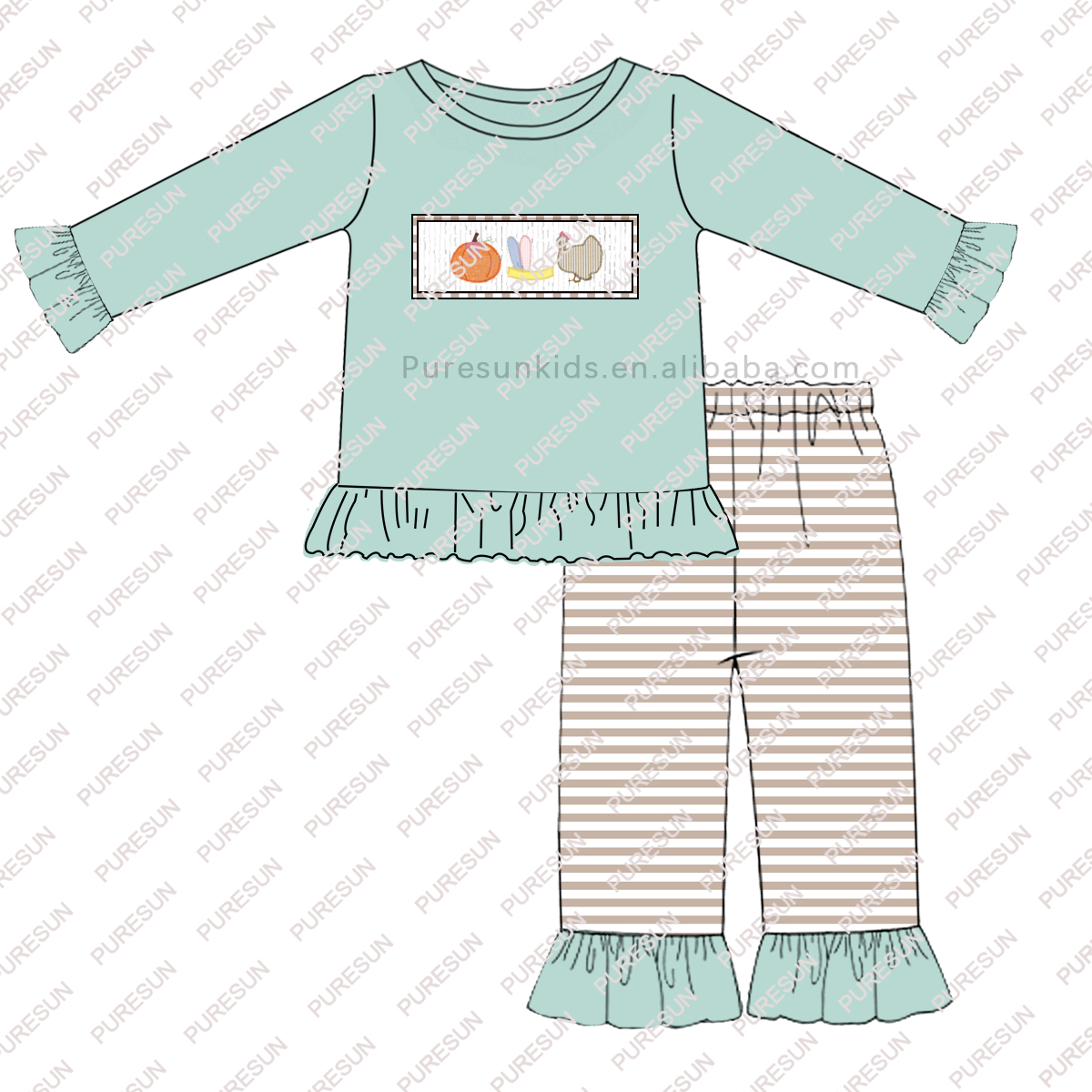 Tenue de fille smockée