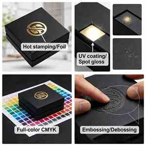 Boîte cadeau magnétique bleue avec bordure <span class=keywords><strong>orange</strong></span> et sac en papier assorti pour les produits cosmétiques de soin de la peau de luxe, emballage de produits de cadeaux haut de gamme - Product Image 5