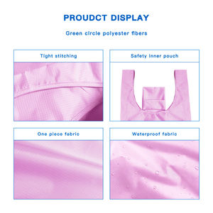 Bolsas de compras de tela de nailon de diseñador, bolso de mano Popular en línea para pequeñas empresas, elegante plegable, gracias por su - Product Image 3