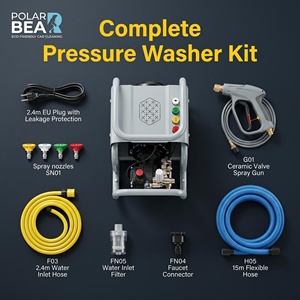 Nettoyeur haute pression commercial POLAR BEAR 2600W, 150 bars, pompe à vilebrequin, lavage de voitures, moteur à induction, qualité industrielle - Product Image 1