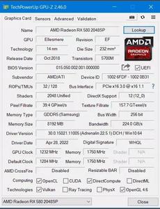 批发全新AMD Rx 580 8g游戏视频卡GPU 2048SP游戏图形电脑显卡台式电脑风扇冷却器 - Product Image 2