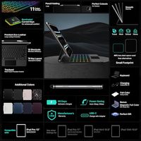 Laudtec Magnetic Floating Backlit 78-Key Scissor-Switch Trackpad Keyboard Folio untuk iPad Air 11"(M2/M3) 4/5 Gen & iPad Pro 11"