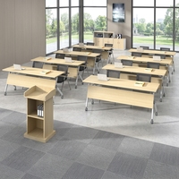 Table de réunion modulaire pliable en MDF en forme de U, amovible, bureau de formation portable pour institutions, écoles, centres d'apprentissage, moderne
