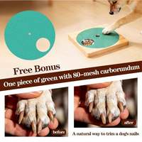 Planche à gratter en bois pour ongles de chien, lime à griffes, jouet de soin des pattes, base coulissante avec gamelles en acier inoxydable pour animaux de compagnie