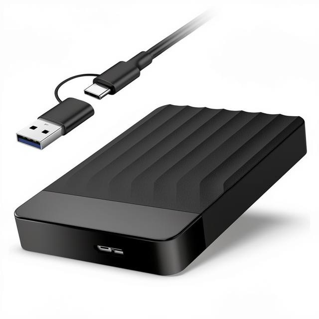 Portable 2.5" External HDD Storage Expansion USB 3.0 for Laptop Black 1TB Windows / Linux / Xbox / Android Phone; Plug and Play