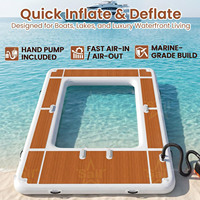 Plateforme flottante gonflable commerciale en PVC robuste, île flottante pour lac, pont de bain antidérapant en EVA pour bateau