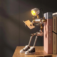 Lampe de bureau LED à intensité variable alimentée par USB, style industriel, rétro, steampunk, en forme de tuyau, réglable, vintage, pour bureau et maison