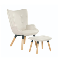 Chaise d'appoint arrière en cuir PU de haute qualité avec pouf pour la maison salon salle à manger en plein air chambre hôtel loisirs école utilisation