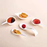 Assiettes à sauce et à gâteaux jetables en bagasse, forme unique, compostables écologiques, pour la présentation de desserts de banquet, la décoration de table de fête à thème
