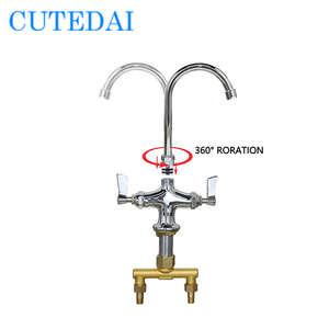 ก๊อกทองเหลืองแบบคอห่านพร้อมหัวคอห่านสำหรับห้องครัวด้ามเดียวหมุนได้ - Product Image 3