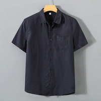 Baumwoll-Leinen-Hemden für Herren mit individuellem Logo, Sommer, lässig, arabischer Stil, Vintage, schnelltrocknend & UV-Schutz, lockere Passform, Großhandel