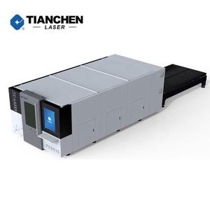เครื่องตัดเลเซอร์ไฟเบอร์3015 6000 WT 6015 6Kw คาร์บอน1530สเตนเลสสตีลแบบปิดครึ่งแผ่นความแม่นยำของเฟสเดียว - Product Image 3
