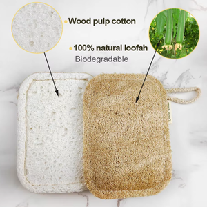 100% mudah terurai spons dapur spons selulosa <span class=keywords><strong>Loofah</strong></span> alami sikat pembersih piring pengeruk spons bubur kayu - Product Image 2