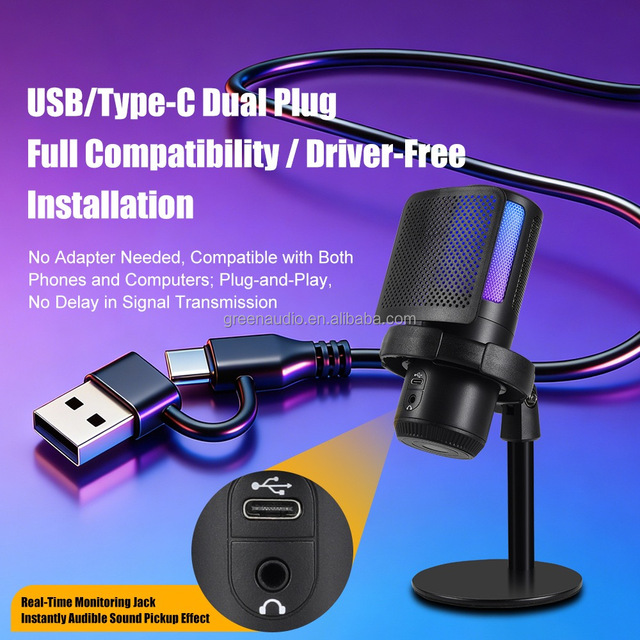 GAM-ME15S RGB USB Gaming Mic for Streaming, Podcasting With Factory Price
