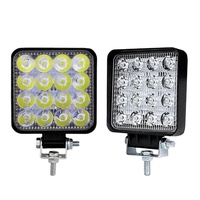 Projecteur de travail carré à LED de 4 pouces, barre lumineuse à LED de 48W pour 4x4, tout-terrain, ATV, UTV, camion, tracteur, feux antibrouillard de moto