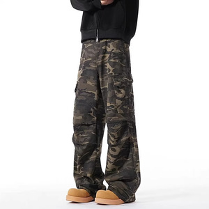 Pantalon cargo camouflage pour homme, léger, taille mi-haute, printemps automne, nouveau jean américain de rue, coupe droite, ample, jambe large, décontracté - Product Image 4