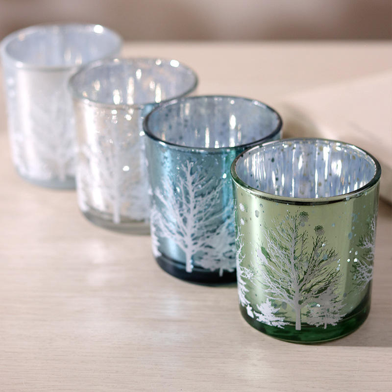 Wholesale Customized color round candle holder tea light candle holder glass candle holder
