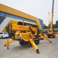 Grue araignée sur chenilles 10T, machine de levage compacte, équipement de levage hydraulique à flèche, installation industrielle, manutention du verre