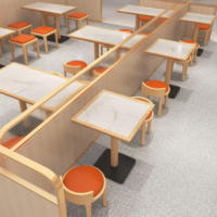 Ensemble table et chaises de salle à manger modernes et personnalisables en bois massif et dalle de roche pour restaurants, salons de thé, restaurants de fondue et stands de restauration commerciale