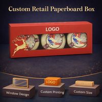Caja de Cartón Artístico Reciclable y Ecológica Personalizada con Ventana Transparente, Laminación Mate, Tacto Suave y Logotipo Personalizado en Relieve