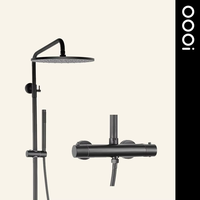 Ensemble de douche de pluie noire thermostatique de bain de haute qualité ensemble de robinet de salle de bain d'hôtel en laiton