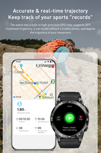 Montre connectée avec écran TFT, boîtier en alliage, surveillance de la santé, GPS, étanche IPX8, appels Bluetooth, notifications, suivi d'activité pour hommes et femmes - Product Image 2