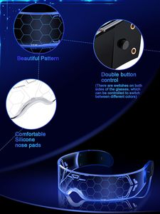 Gafas de Sol Luminosas RGB LED Estilo Cyberpunk Neon-Glo, Visera Acrílica, Alimentadas por Batería, Portátiles, Gran Venta para Halloween - Product Image 4