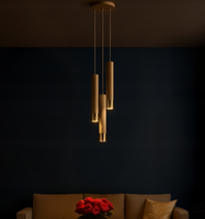 JACKSUN Suspension LED de luxe nordique, barre longue, spots cylindriques, luminaire suspendu pour salle à manger et îlot de cuisine
