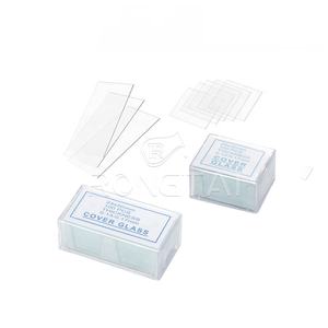 RONGTAI 현미경 슬라이드 커버 슬립 유리 제조업체 멸균 유리 슬라이드 중국 18X18mm 현미경 커버 유리 슬립 - Product Image 1