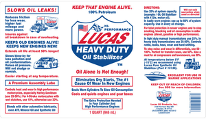 Estabilizador de Aceite de Alto Rendimiento Lucas 10001, 1 Cuarto (0.946 Litros), Aditivo de Aceite para Motor Estadounidense en Envase de Plástico - Product Image 2