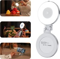 Anneau lumineux LED magnétique rechargeable en ABS de haute qualité, rotatif à 360 degrés, luminosité réglable 2700-7500K