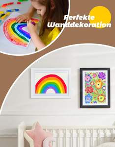 Cadre d'affichage magnétique 8x10 avec verre incassable pour photos/peintures d'œuvres d'art d'enfants, style simple pour usage domestique - Product Image 5