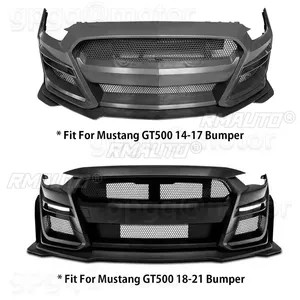 For Ford Mustang GT500 Style 2015-2021 Front Bumper <b>Splitter</b> Lip Trim Protector Spoiler AMMP Concepts Glossy Black Matte Black - Product Image 2